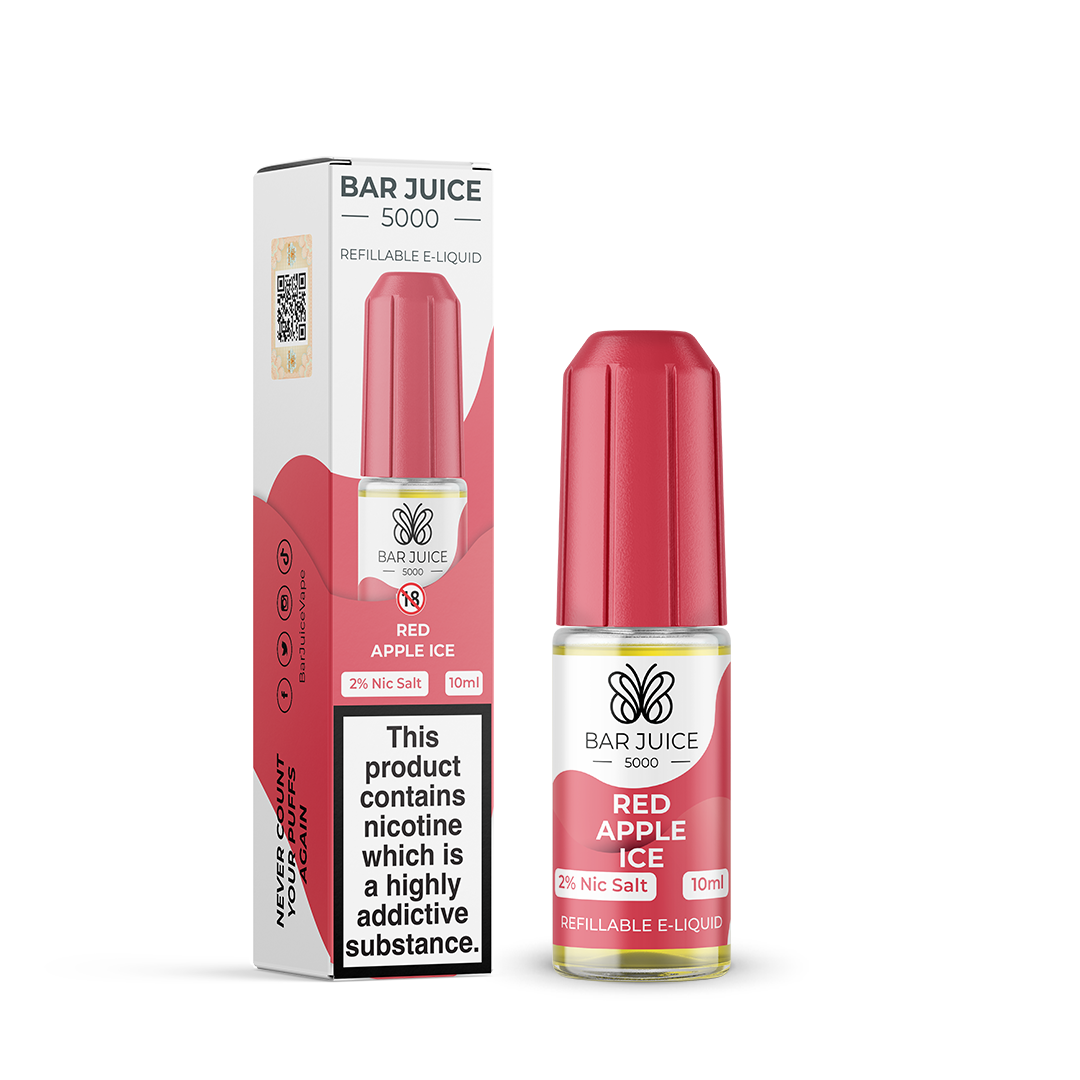  Red Apple Ice Nic Salt E-Liquid by Bar Juice 5000 Salts 10ml 