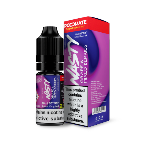 Grapes & Mixed Berries Nic Salt E-Liquid by Nasty Podmate 10ml