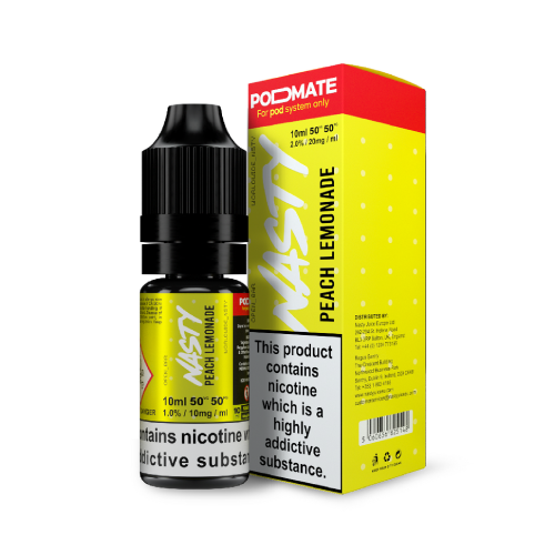 Peach Lemonade Nic Salt E-Liquid by Nasty Podmate 10ml