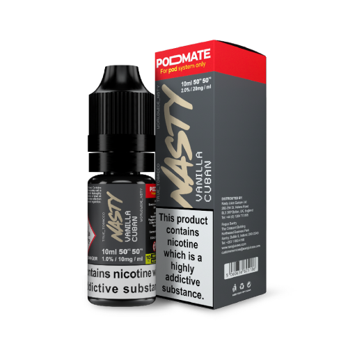  Vanilla Cuban Nic Salt E-Liquid by Nasty Podmate 10ml 