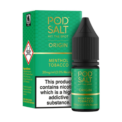 Menthol Tobacco Nic Salt E-Liquid by Pod Salt Origin 10ml