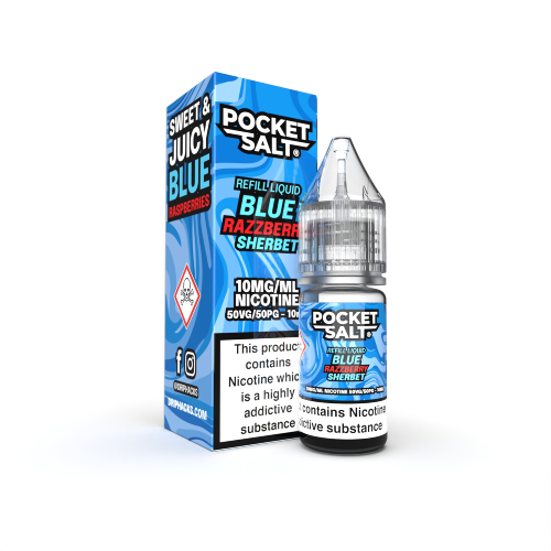  Blue Razzberry Sherbet Nic Salt E-Liquid by Pocket Salt By Drip Hacks 10ml 