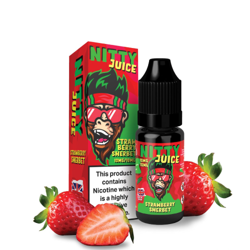 Vapes Bar Nitty Juice Nic Salt - Strawberry Sherbet -10ml