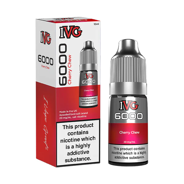  Cherry Chew Nic Salt E-Liquid by IVG 6000 Bar Salts 10ml 