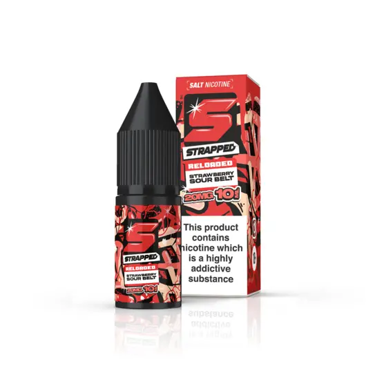 Strawberry Sour Belt Nic Salt E-liquid by Strapped Reloaded 10ml