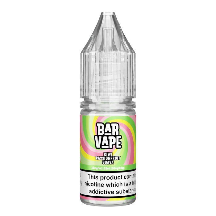  Kiwi Passion Fruit Guava Nic Salt E-Liquid by Bar Vape 10ml 