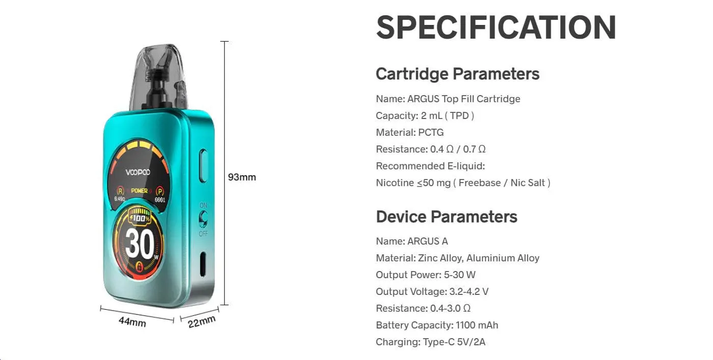 Argus A kit parameters