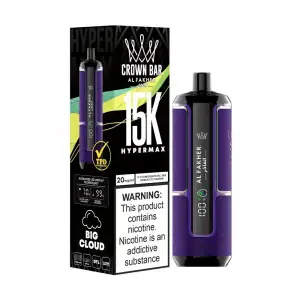 Blueberry Raspberry Al Fakher Crown Bar 15K Hypermax Disposable Vape Kit