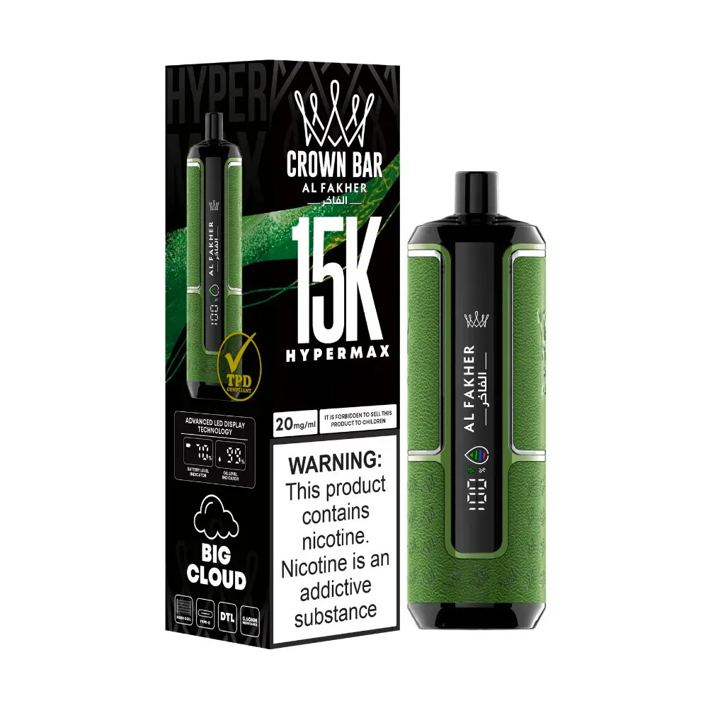  Menthol Al Fakher Crown Bar 15K Hypermax Disposable Vape Kit 