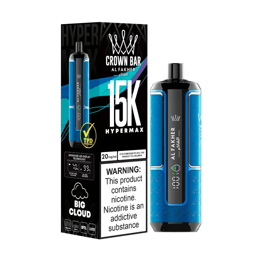  Spearmint Al Fakher Crown Bar 15K Hypermax Disposable Vape Kit 