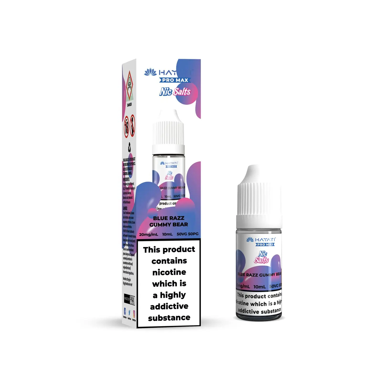  Blue Razz Gummy Bear Nic Salt E-Liquid by Hayati Crystal Pro Max 10ml 