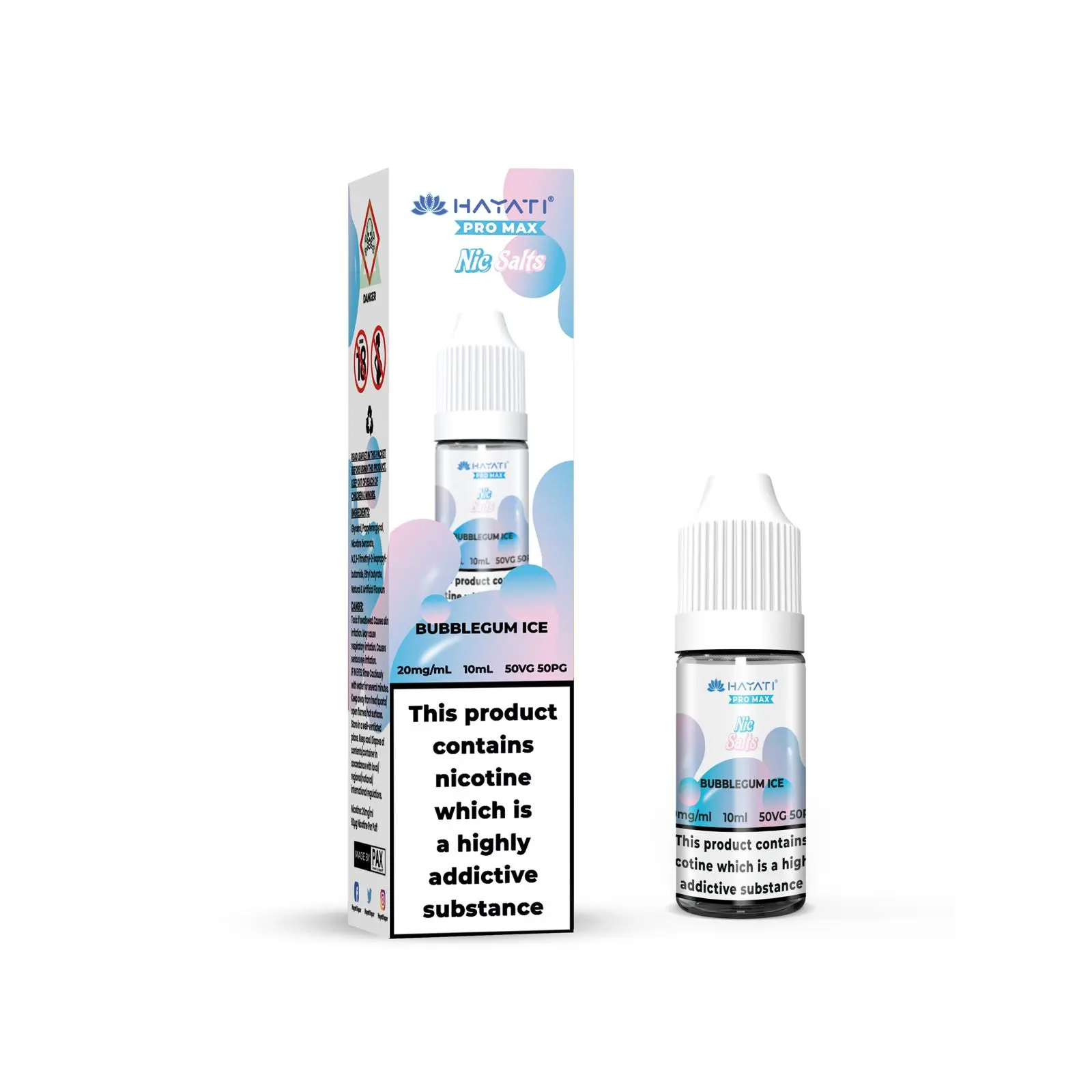  Bubblegum Ice Nic Salt E-Liquid by Hayati Crystal Pro Max 10ml 