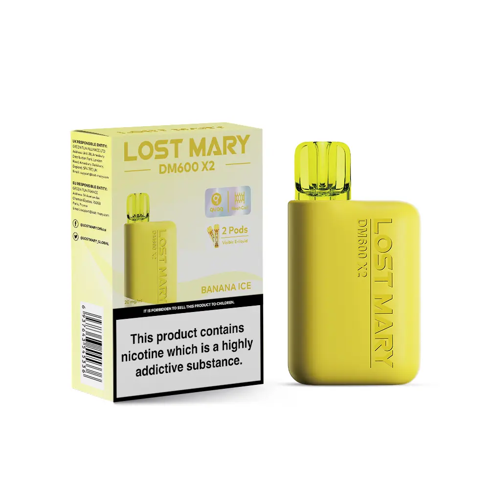 Banana Ice by Lost Mary DM1200 Disposable Vape Kit 20mg