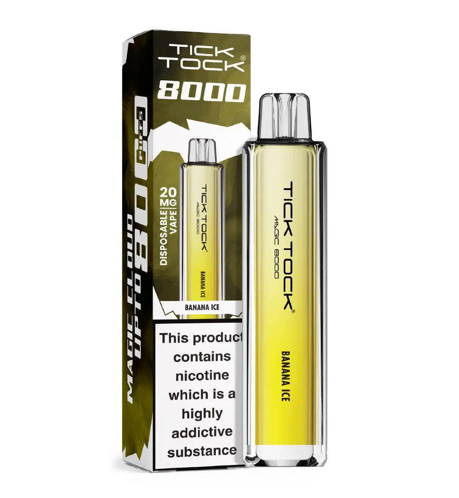 Banana Ice Tick Tock Magic 8000 Disposable Vape 20mg