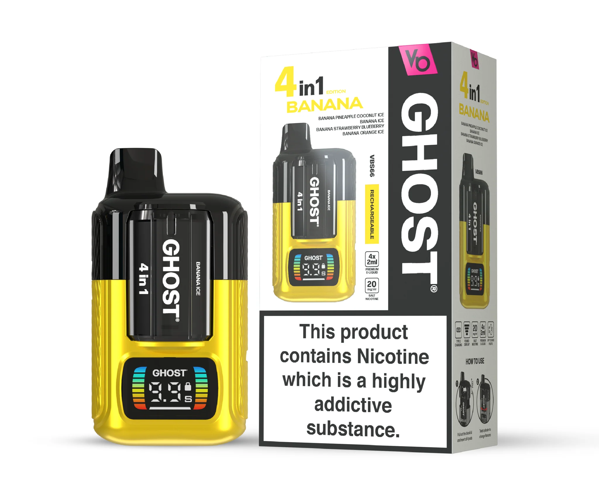 Banana Edition(4 in 1) Ghost 4 in 1 Disposable Vape 