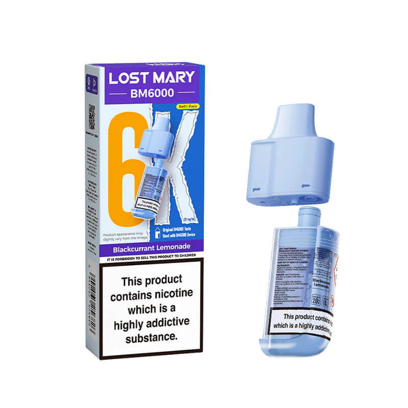 Blackcurrant Lemonade Lost Mary BM6000 Pods | 20mg