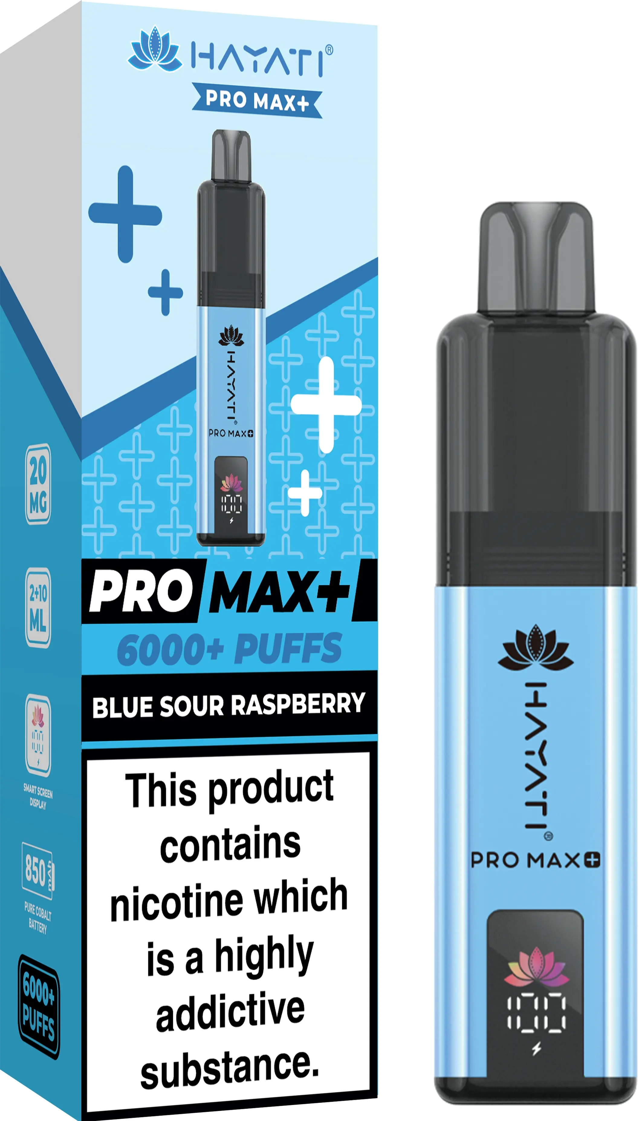 Hayati Pro Max Plus Blue Sour Raspberry - 6000 Puffs - 20mg Nicotine