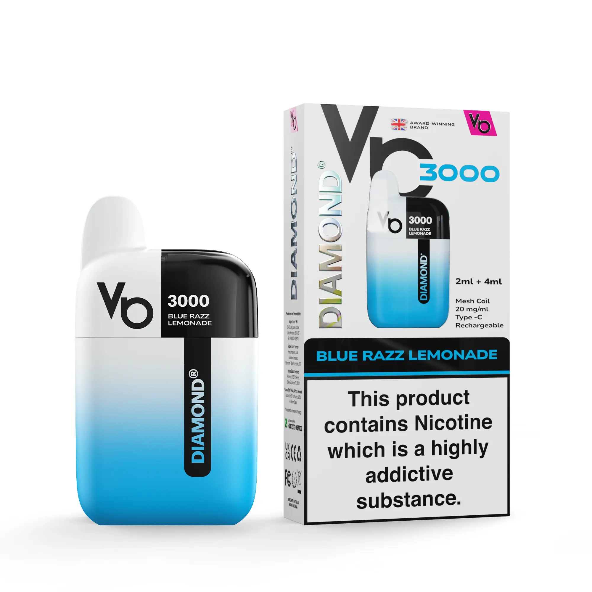 Vapes Bar Diamond 3000 Disposible Vape Kit - Blue Razz Lemonade | Vape ...
