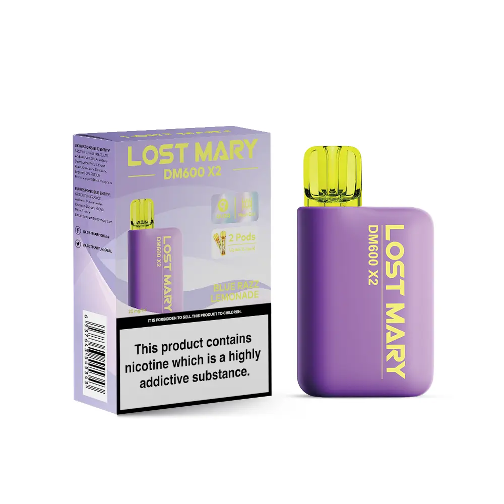 Blue Razz Lemonade by Lost Mary DM1200 Disposable Vape Kit 20mg