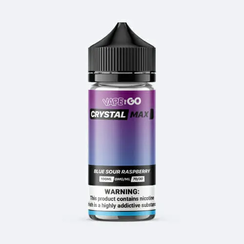  Vape and Go Crystal Max E Liquid – Blue Sour Raspberry – 100ml 