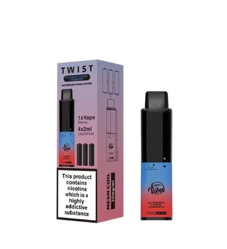  Blueberry Cherry Cranberry Happy Vibes Twist 3500 Disposable Vape 20mg (Expired-June 2024 ) 