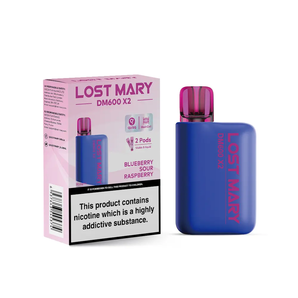 Blueberry Sour Raspberry by Lost Mary DM1200 Disposable Vape Kit 20mg