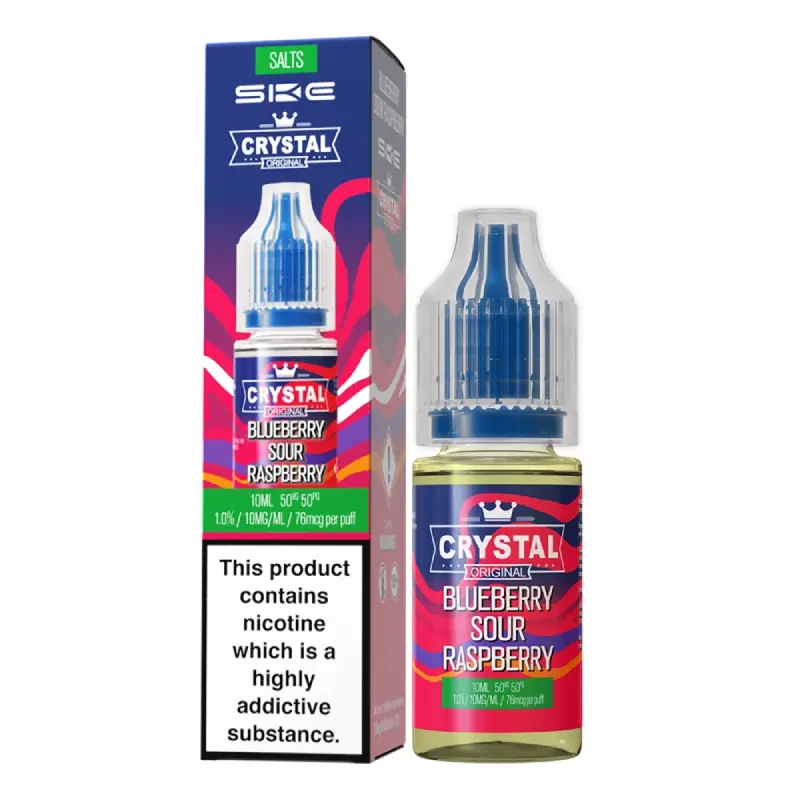  Blueberry Sour Raspberry Nic Salt E-Liquid by SKE Crystal Original 10ml 