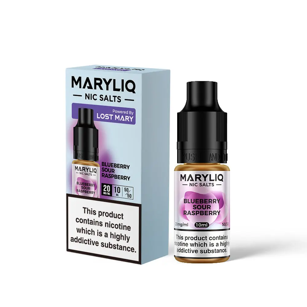  Blueberry Sour Raspberry Nic Salt E-Liquid by Maryliq Salts 10ml 