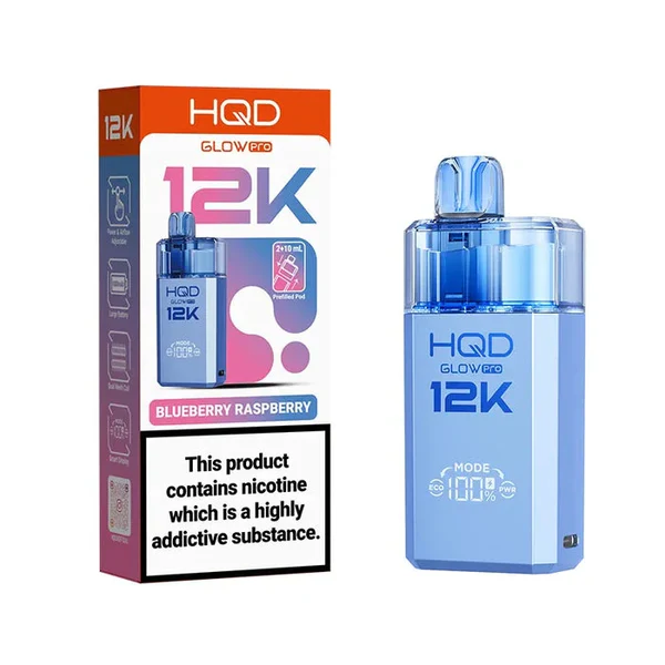 Blueberry Raspberry HQD Glow Pro 12K Prefilled Pod Kit