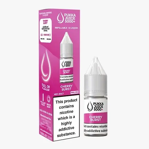 Cherry Burst Nic Salt E-Liquid by Pukka Juice 5000 10ml