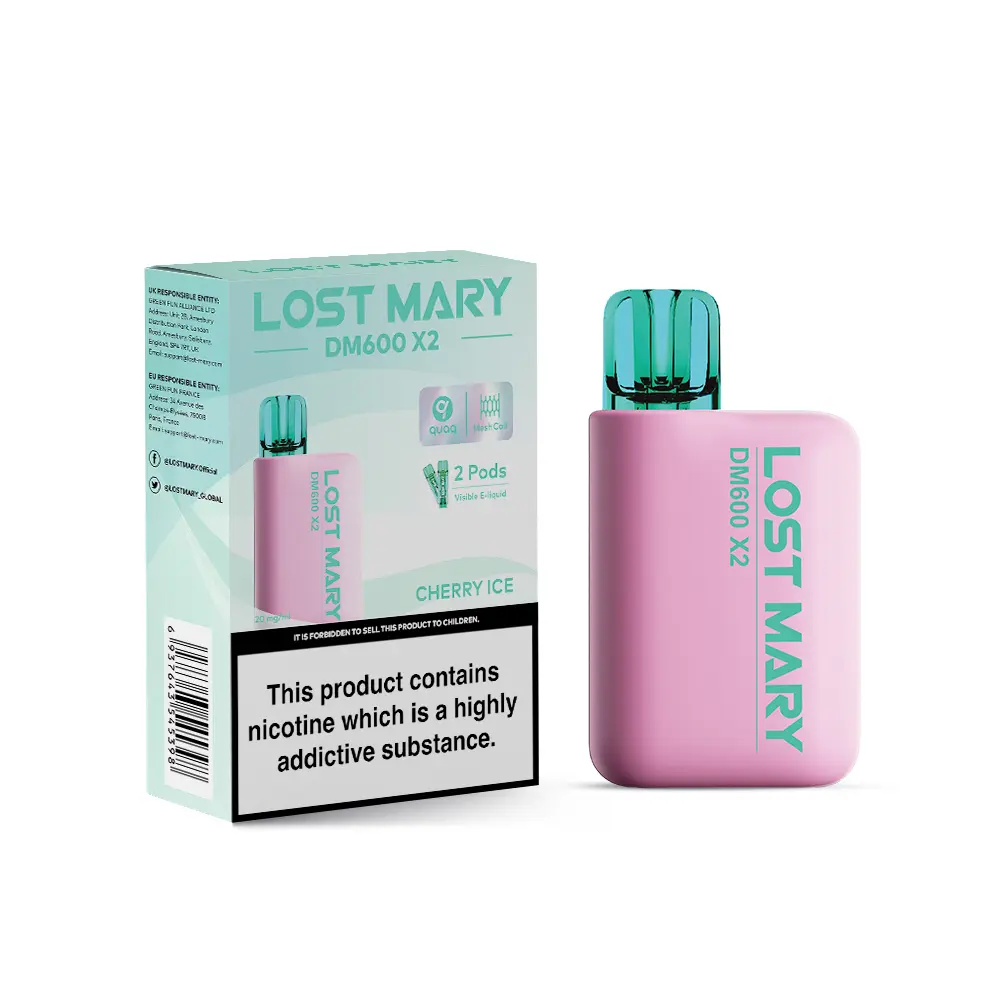  Cherry Ice by Lost Mary DM1200 Disposable Vape Kit 20mg 