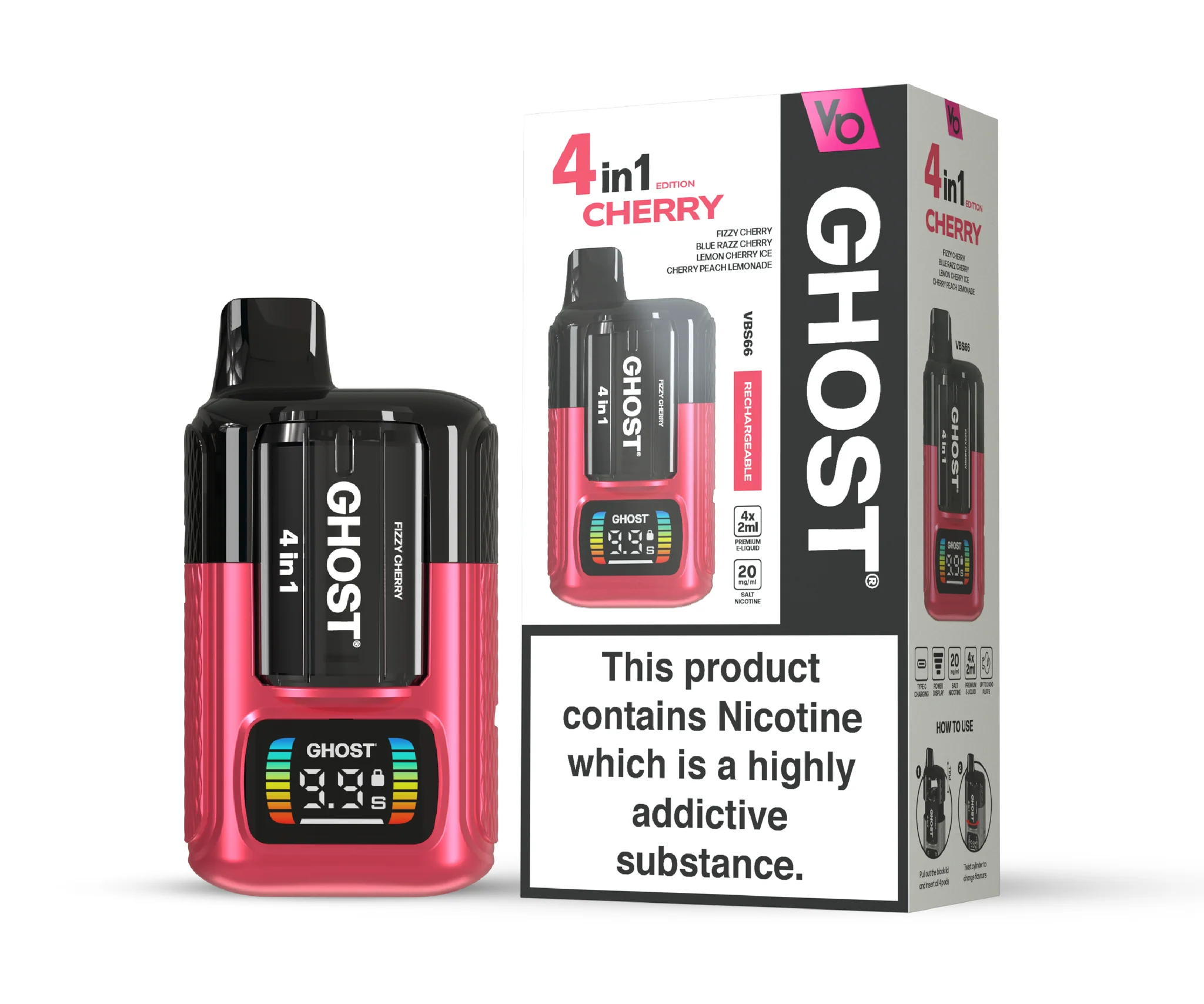  Cherry Edition (4 in 1) Ghost 4 in 1 Disposable Vape  