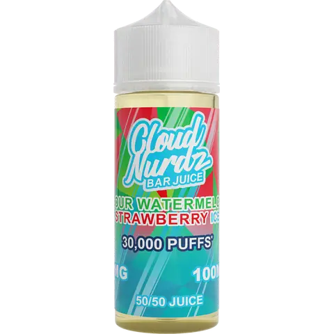 Sour Watermelon Strawberry Ice Shortfill E-liquid by Cloud Nurdz 100ml