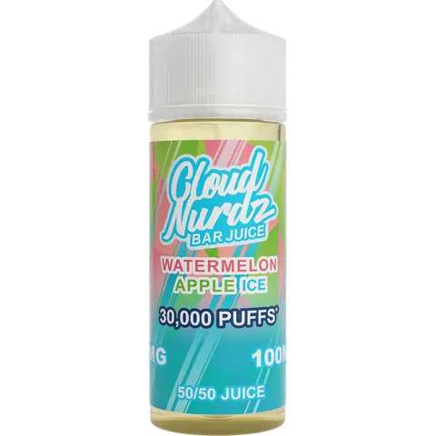 Watermelon Apple Ice Shortfill E-liquid by Cloud Nurdz 100ml