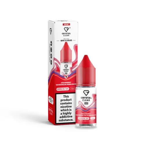 Strawberry Watermelon Bubblegum Nic Salt E-Liquid by Crystal Clear Bar Salts 10ml