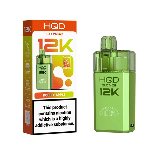 Double Apple HQD Glow Pro 12K Prefilled Pod Kit