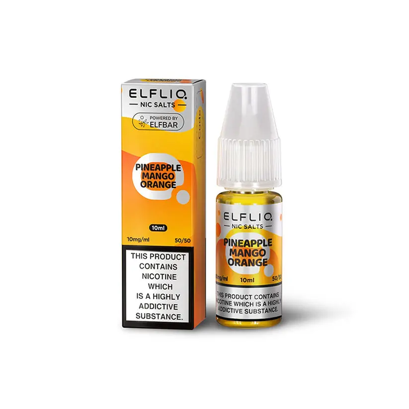  Pineapple Mango Orange Nic Salt E-Liquid by Elf Bar Elfliq Salts 10ml 