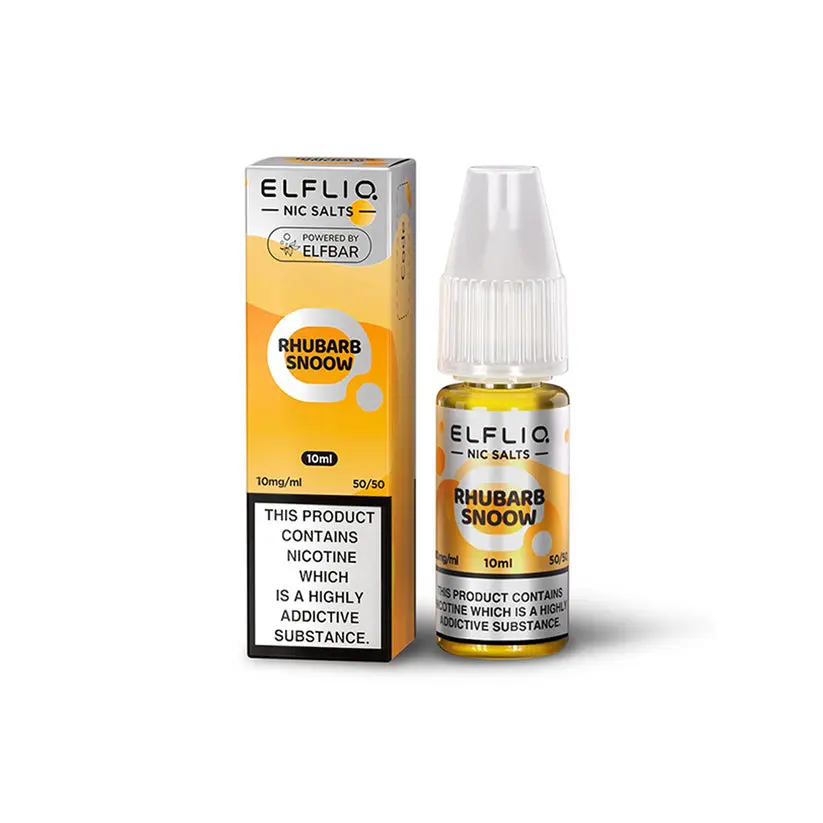 Rhubarb Snoow Nic Salt E-liquid by Elfliq Nic Salt by Elf Bar 10ml