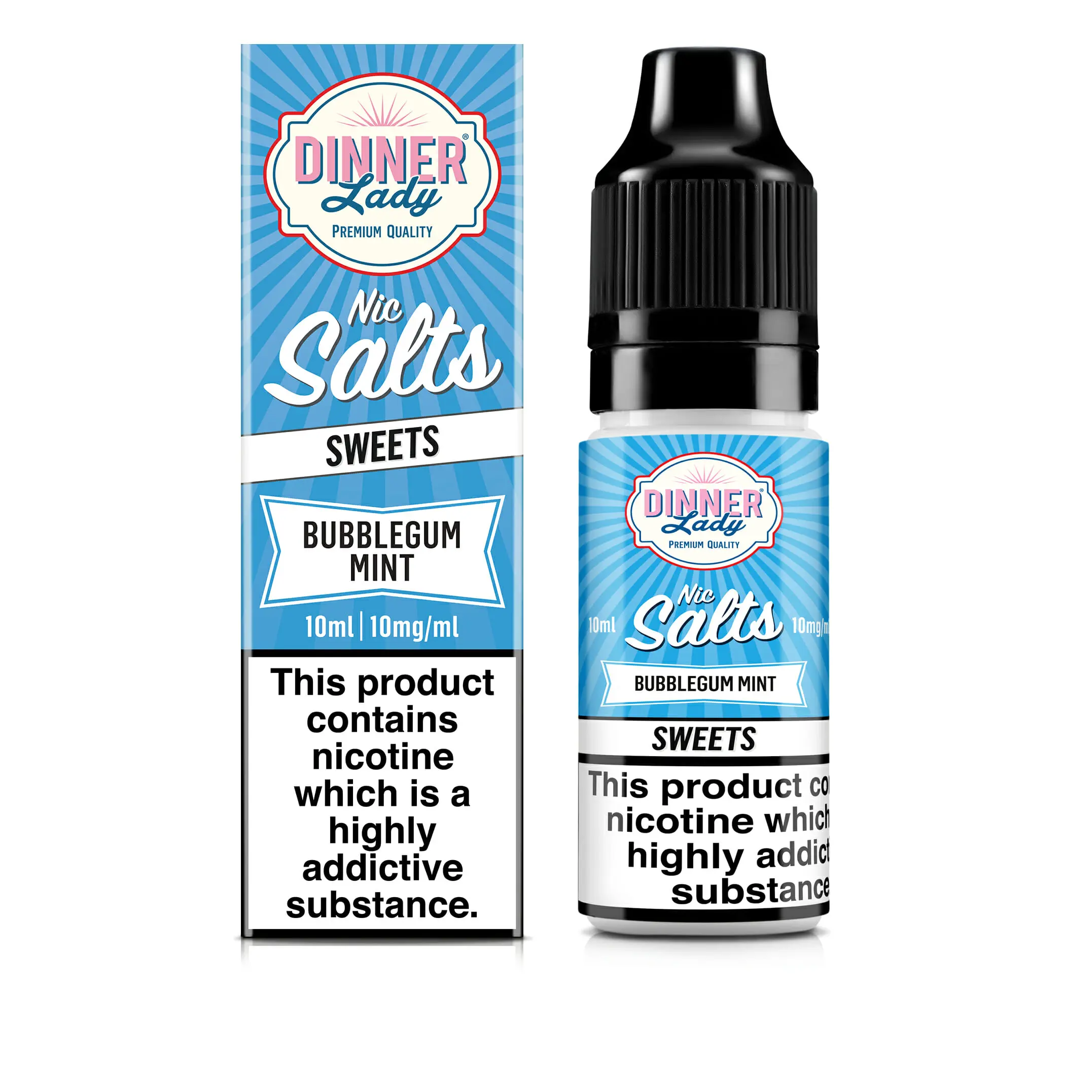 Bubblegum Mint Nic Salt E-Liquid by Dinner Lady 10ml