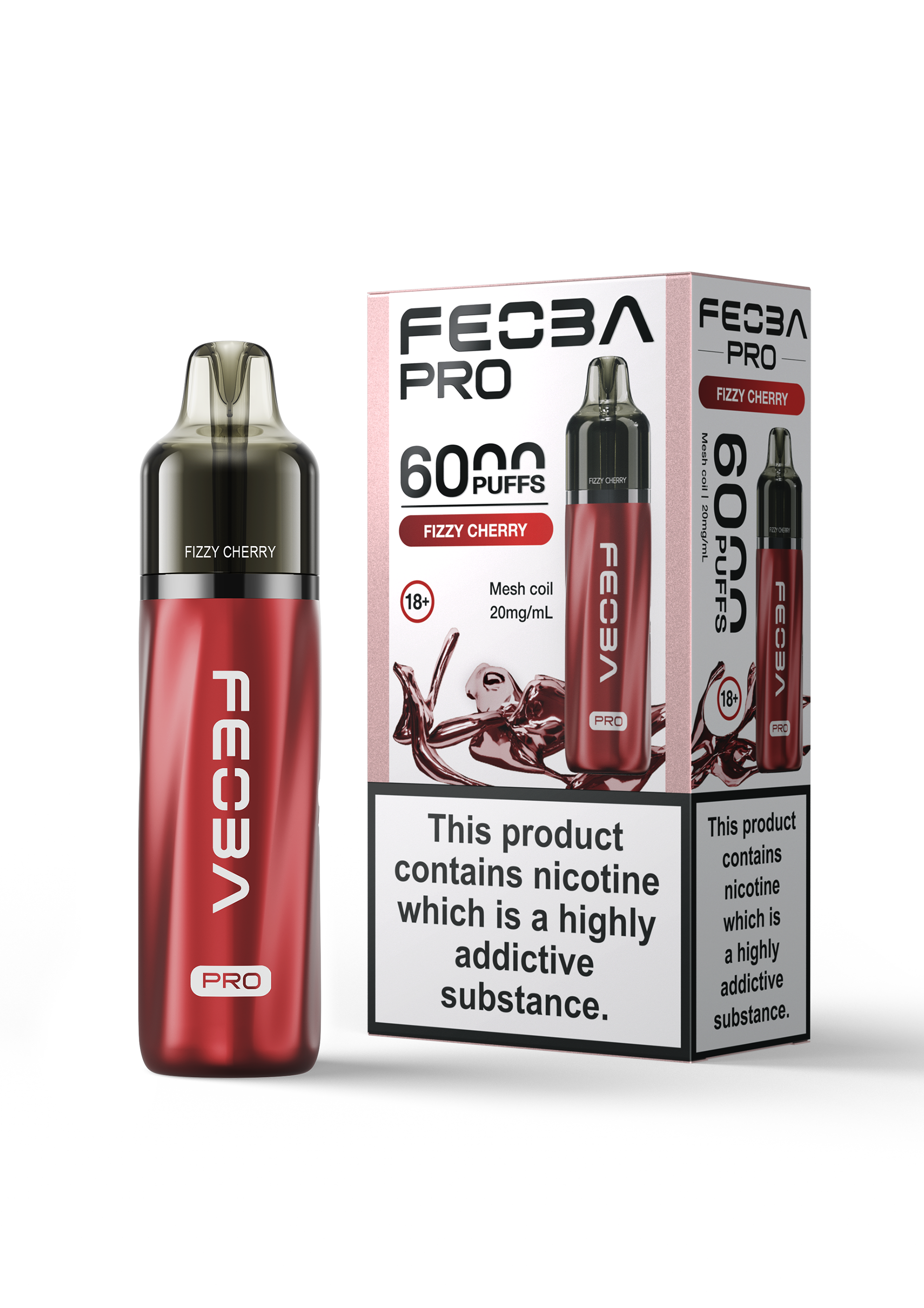 Fizzy Cherry Feoba Pro 6000 Disposable Vape 20mg