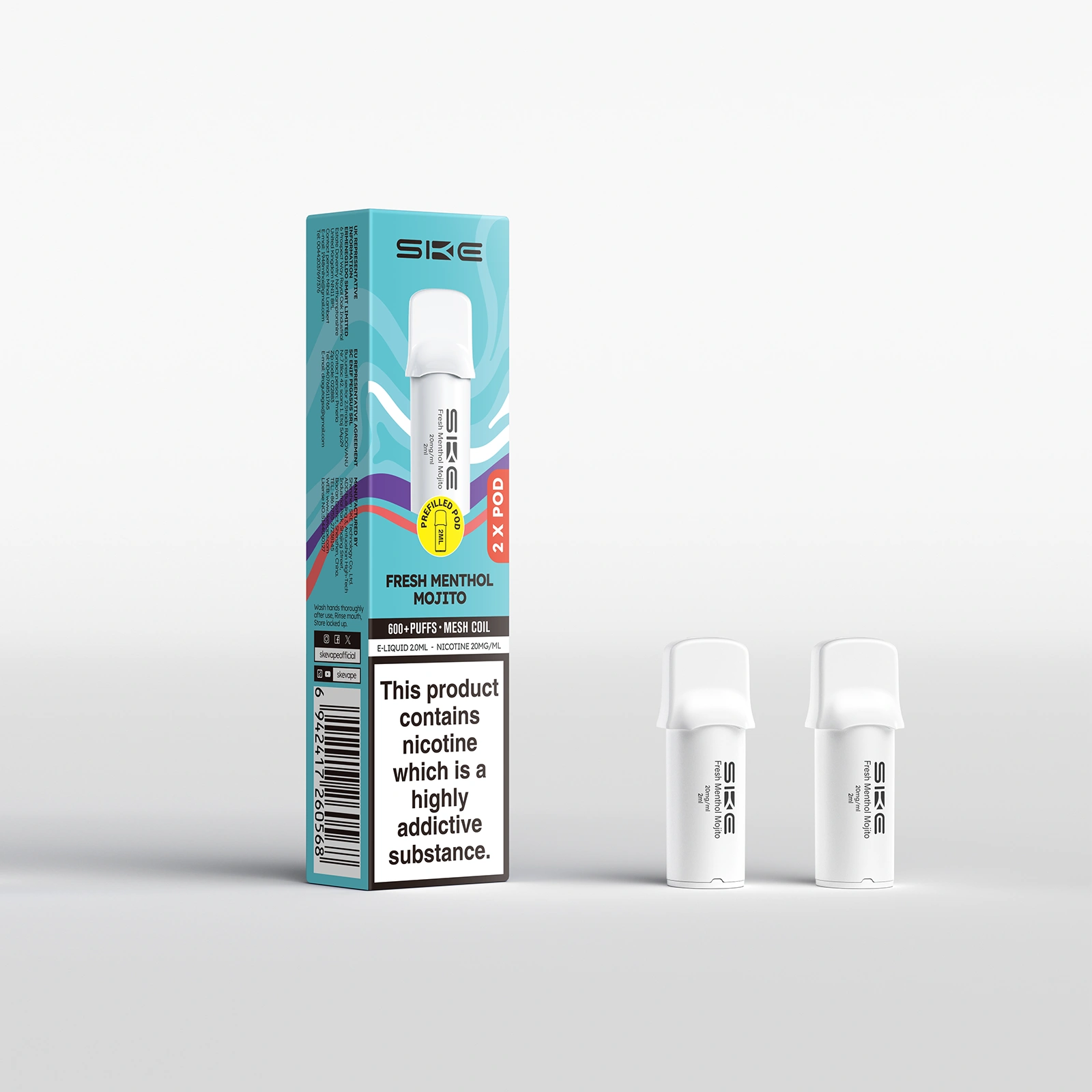Fresh Menthol Mojito SKE 600 Pro Prefilled Pods 10mg
