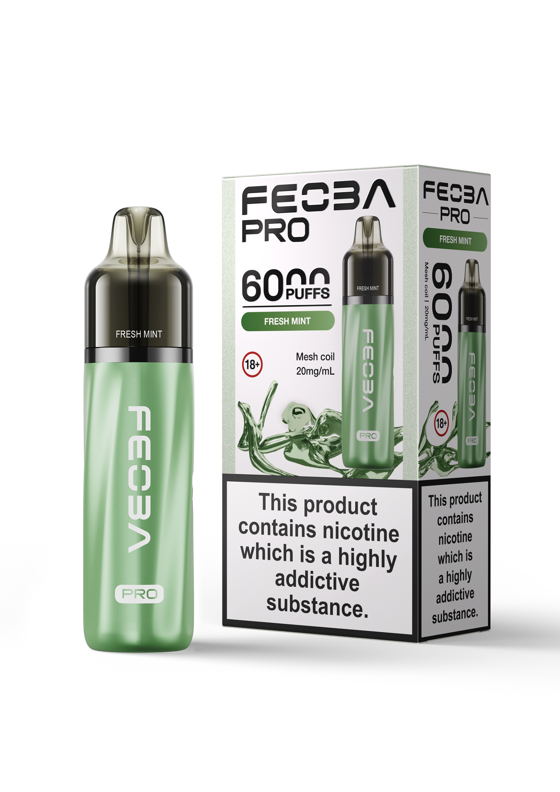 Fresh Mint Feoba Pro 6000 Disposable Vape 20mg