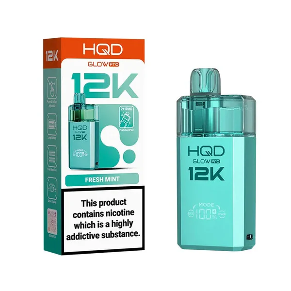 Fresh Mint HQD Glow Pro 12K Prefilled Pod Kit