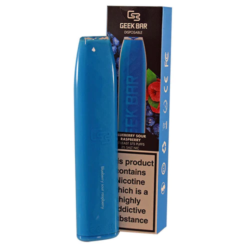 Geek Bar Disposable Vape 575 Puffs – 20mg - Blueberry Sour Raspberry - 575 Puff - 20mg