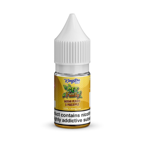  Miami Peach and Pineapple Nic Salt E-liquid by Kingston Get Fruity Salt 10ml  