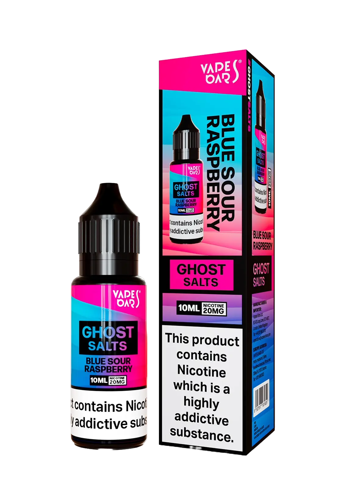 Blue Sour Raspberry Nic Salt E-liquid by Vapes Bar Ghost Salts 10ml