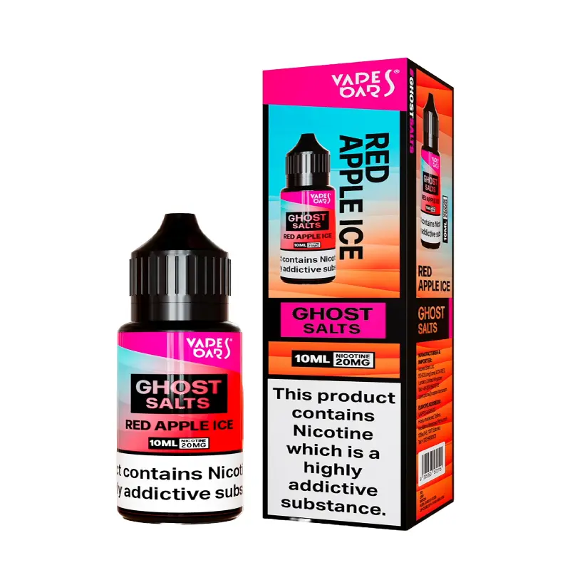 Red Apple Ice Nic Salt E-liquid by Vapes Bar Ghost Salts 10ml