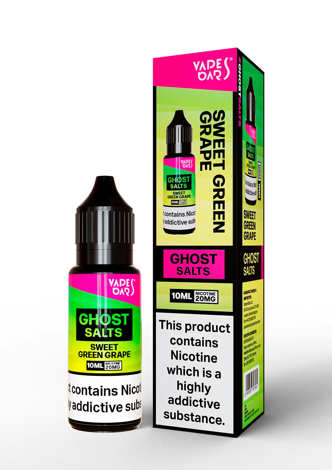 Sweet Green Grape Nic Salt E-liquid by Vapes Bar Ghost Salts 10ml