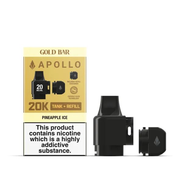  Gold Bar Apollo 20K Tank and Refills | Pineapple Ice