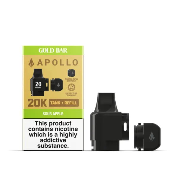  Gold Bar Apollo 20K Tank and Refills | Sour Apple